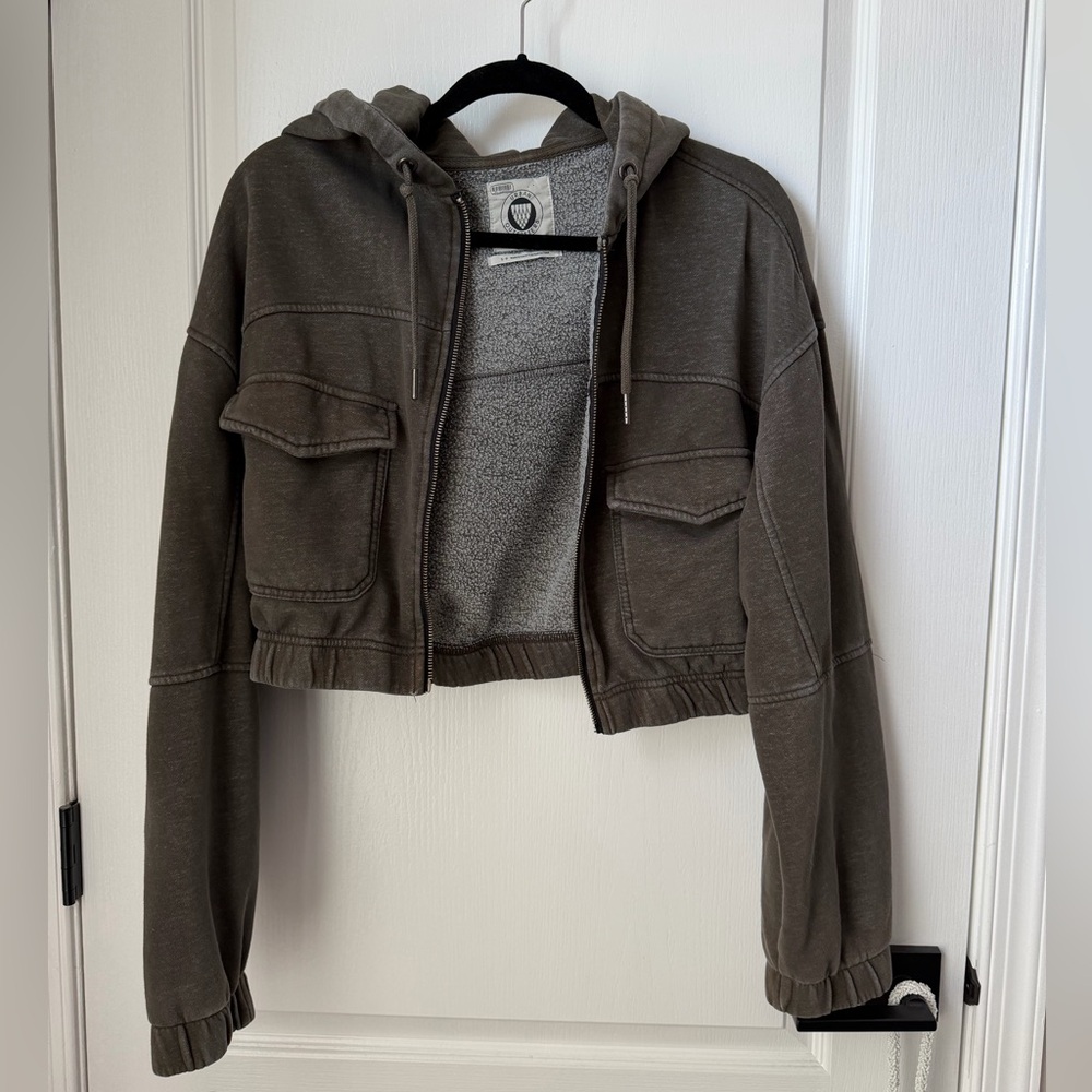 Urban Outfitters Charcoal Cropped Sweatshirt